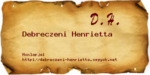 Debreczeni Henrietta névjegykártya